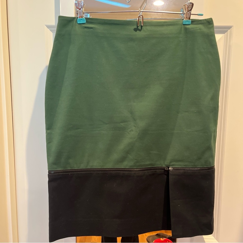 Kate Spade Green and Black Women's Skirt 4 color block with zipper
